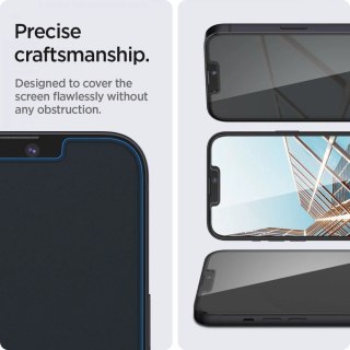 Szkło hartowane Spigen Glas.tR Slim Privacy na iPhone 13 / 13 Pro / 14 / 16e