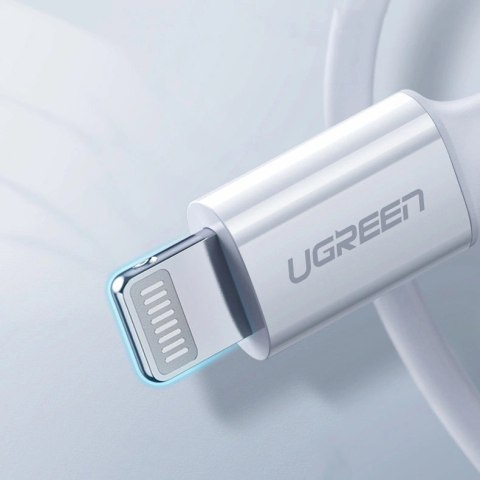 Ugreen kabel przewód MFi USB Typ C - Lightning 20W 3A 0.25 m biały (US171)