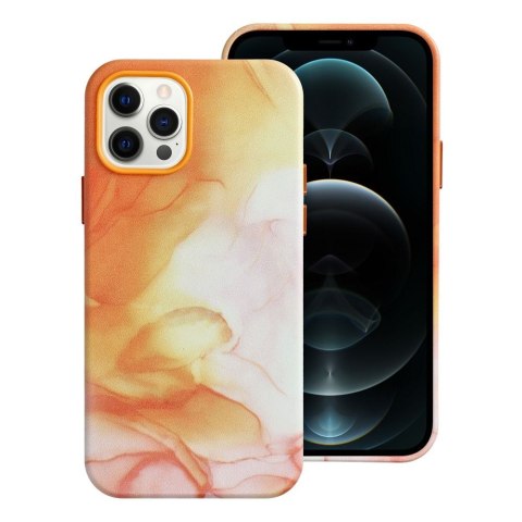Futerał LEATHER MAG COVER kompatybilny z MagSafe do IPHONE 12 Pro orange splash Futerał LEATHER MAG COVER kompatybilny z MagSafe do IPHONE 12 Pro orange splash