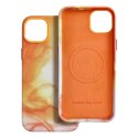 Futerał LEATHER MAG COVER kompatybilny z MagSafe do IPHONE 14 Plus orange splash Futerał LEATHER MAG COVER kompatybilny z MagSafe do IPHONE 14 Plus orange splash
