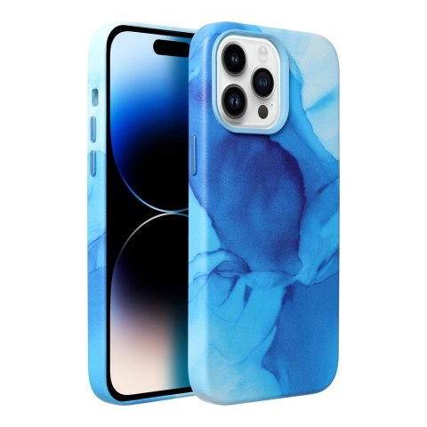 Futerał LEATHER MAG COVER kompatybilny z MagSafe do IPHONE 14 Pro blue splash Futerał LEATHER MAG COVER kompatybilny z MagSafe do IPHONE 14 Pro blue splash