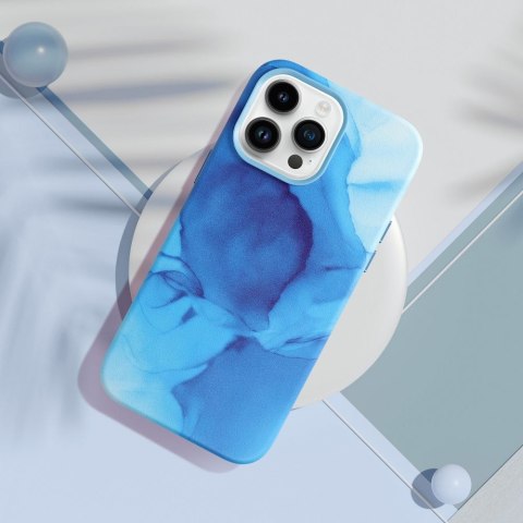 Futerał LEATHER MAG COVER kompatybilny z MagSafe do IPHONE 14 Pro blue splash Futerał LEATHER MAG COVER kompatybilny z MagSafe do IPHONE 14 Pro blue splash