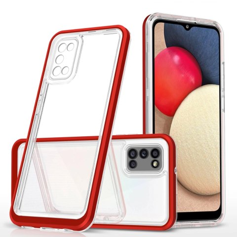 Clear 3in1 etui do Samsung Galaxy A03s (166) żelowy pokrowiec z ramką czerwony Clear 3in1 etui do Samsung Galaxy A03s (166) żelowy pokrowiec z ramką czerwony