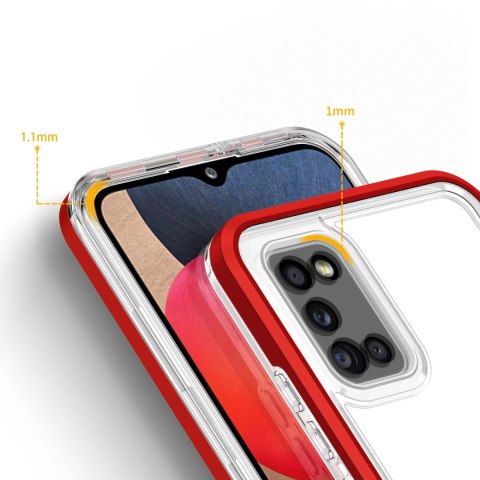 Clear 3in1 etui do Samsung Galaxy A03s (166) żelowy pokrowiec z ramką czerwony Clear 3in1 etui do Samsung Galaxy A03s (166) żelowy pokrowiec z ramką czerwony