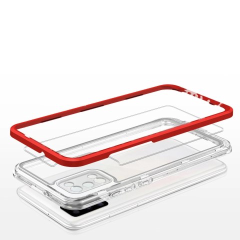 Clear 3in1 etui do Samsung Galaxy A03s (166) żelowy pokrowiec z ramką czerwony Clear 3in1 etui do Samsung Galaxy A03s (166) żelowy pokrowiec z ramką czerwony