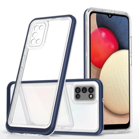 Clear 3in1 etui do Samsung Galaxy A03s (166) żelowy pokrowiec z ramką niebieski Clear 3in1 etui do Samsung Galaxy A03s (166) żelowy pokrowiec z ramką niebieski