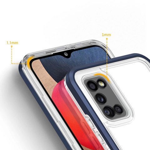 Clear 3in1 etui do Samsung Galaxy A03s (166) żelowy pokrowiec z ramką niebieski Clear 3in1 etui do Samsung Galaxy A03s (166) żelowy pokrowiec z ramką niebieski
