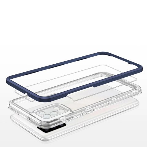 Clear 3in1 etui do Samsung Galaxy A03s (166) żelowy pokrowiec z ramką niebieski Clear 3in1 etui do Samsung Galaxy A03s (166) żelowy pokrowiec z ramką niebieski