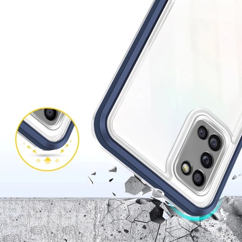 Clear 3in1 etui do Samsung Galaxy A03s (166) żelowy pokrowiec z ramką niebieski Clear 3in1 etui do Samsung Galaxy A03s (166) żelowy pokrowiec z ramką niebieski