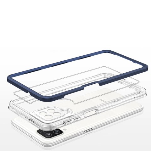 Clear 3in1 etui do Samsung Galaxy A12 5G żelowy pokrowiec z ramką niebieski Clear 3in1 etui do Samsung Galaxy A12 5G żelowy pokrowiec z ramką niebieski