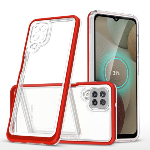 Clear 3in1 etui do Samsung Galaxy A22 4G żelowy pokrowiec z ramką czerwony Clear 3in1 etui do Samsung Galaxy A22 4G żelowy pokrowiec z ramką czerwony