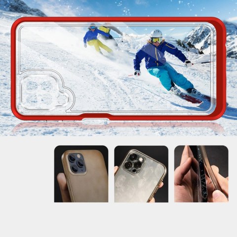 Clear 3in1 etui do Samsung Galaxy A22 4G żelowy pokrowiec z ramką czerwony Clear 3in1 etui do Samsung Galaxy A22 4G żelowy pokrowiec z ramką czerwony