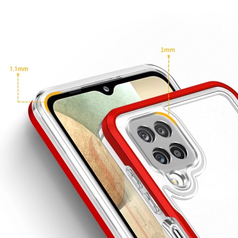 Clear 3in1 etui do Samsung Galaxy A22 4G żelowy pokrowiec z ramką czerwony Clear 3in1 etui do Samsung Galaxy A22 4G żelowy pokrowiec z ramką czerwony