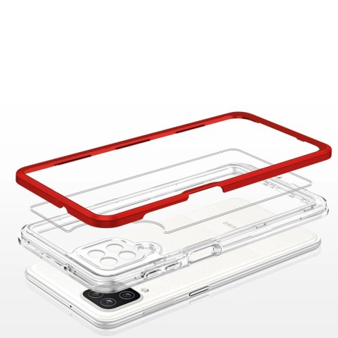 Clear 3in1 etui do Samsung Galaxy A22 4G żelowy pokrowiec z ramką czerwony Clear 3in1 etui do Samsung Galaxy A22 4G żelowy pokrowiec z ramką czerwony