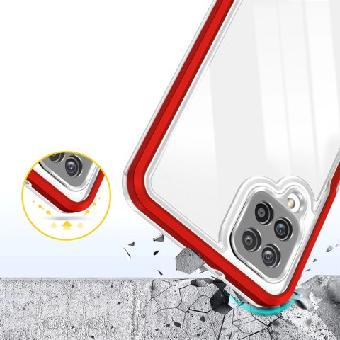 Clear 3in1 etui do Samsung Galaxy A22 4G żelowy pokrowiec z ramką czerwony Clear 3in1 etui do Samsung Galaxy A22 4G żelowy pokrowiec z ramką czerwony