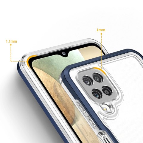 Clear 3in1 etui do Samsung Galaxy A22 4G żelowy pokrowiec z ramką niebieski Clear 3in1 etui do Samsung Galaxy A22 4G żelowy pokrowiec z ramką niebieski