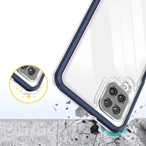 Clear 3in1 etui do Samsung Galaxy A22 4G żelowy pokrowiec z ramką niebieski Clear 3in1 etui do Samsung Galaxy A22 4G żelowy pokrowiec z ramką niebieski