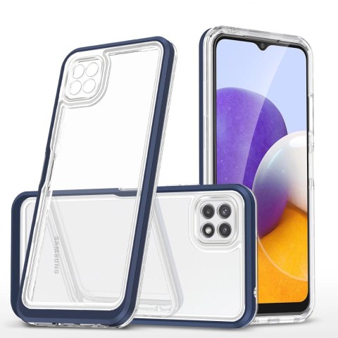 Clear 3in1 etui do Samsung Galaxy A22 5G żelowy pokrowiec z ramką niebieski Clear 3in1 etui do Samsung Galaxy A22 5G żelowy pokrowiec z ramką niebieski