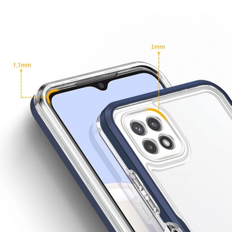 Clear 3in1 etui do Samsung Galaxy A22 5G żelowy pokrowiec z ramką niebieski Clear 3in1 etui do Samsung Galaxy A22 5G żelowy pokrowiec z ramką niebieski