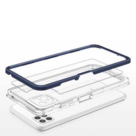Clear 3in1 etui do Samsung Galaxy A22 5G żelowy pokrowiec z ramką niebieski Clear 3in1 etui do Samsung Galaxy A22 5G żelowy pokrowiec z ramką niebieski