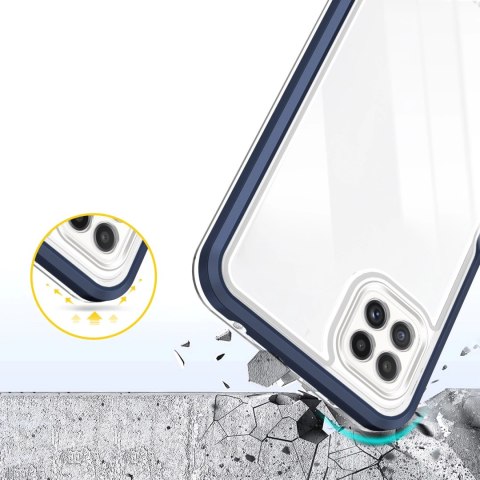 Clear 3in1 etui do Samsung Galaxy A22 5G żelowy pokrowiec z ramką niebieski Clear 3in1 etui do Samsung Galaxy A22 5G żelowy pokrowiec z ramką niebieski
