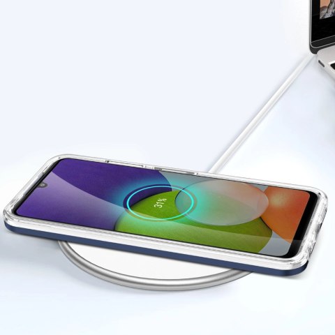 Clear 3in1 etui do Samsung Galaxy A22 5G żelowy pokrowiec z ramką niebieski Clear 3in1 etui do Samsung Galaxy A22 5G żelowy pokrowiec z ramką niebieski
