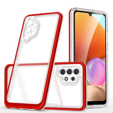 Clear 3in1 etui do Samsung Galaxy A32 5G żelowy pokrowiec z ramką czerwony Clear 3in1 etui do Samsung Galaxy A32 5G żelowy pokrowiec z ramką czerwony