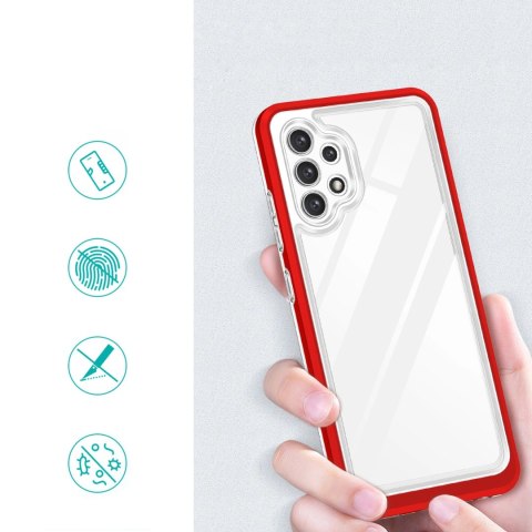 Clear 3in1 etui do Samsung Galaxy A32 5G żelowy pokrowiec z ramką czerwony Clear 3in1 etui do Samsung Galaxy A32 5G żelowy pokrowiec z ramką czerwony