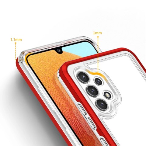 Clear 3in1 etui do Samsung Galaxy A32 5G żelowy pokrowiec z ramką czerwony Clear 3in1 etui do Samsung Galaxy A32 5G żelowy pokrowiec z ramką czerwony