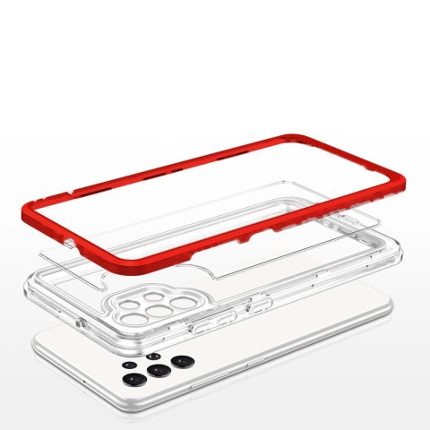 Clear 3in1 etui do Samsung Galaxy A32 5G żelowy pokrowiec z ramką czerwony Clear 3in1 etui do Samsung Galaxy A32 5G żelowy pokrowiec z ramką czerwony