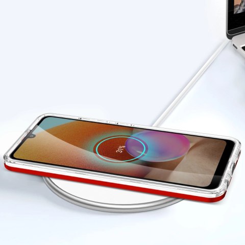 Clear 3in1 etui do Samsung Galaxy A32 5G żelowy pokrowiec z ramką czerwony Clear 3in1 etui do Samsung Galaxy A32 5G żelowy pokrowiec z ramką czerwony