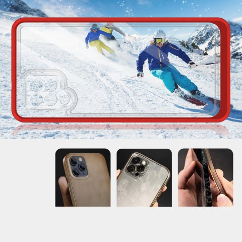 Clear 3in1 etui do Samsung Galaxy A42 5G żelowy pokrowiec z ramką czerwony Clear 3in1 etui do Samsung Galaxy A42 5G żelowy pokrowiec z ramką czerwony
