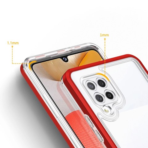 Clear 3in1 etui do Samsung Galaxy A42 5G żelowy pokrowiec z ramką czerwony Clear 3in1 etui do Samsung Galaxy A42 5G żelowy pokrowiec z ramką czerwony