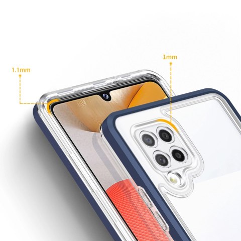 Clear 3in1 etui do Samsung Galaxy A42 5G żelowy pokrowiec z ramką niebieski Clear 3in1 etui do Samsung Galaxy A42 5G żelowy pokrowiec z ramką niebieski