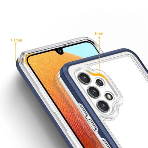 Clear 3in1 etui do Samsung Galaxy A72 4G żelowy pokrowiec z ramką niebieski Clear 3in1 etui do Samsung Galaxy A72 4G żelowy pokrowiec z ramką niebieski