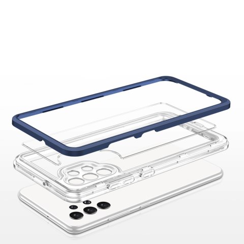 Clear 3in1 etui do Samsung Galaxy A72 4G żelowy pokrowiec z ramką niebieski Clear 3in1 etui do Samsung Galaxy A72 4G żelowy pokrowiec z ramką niebieski
