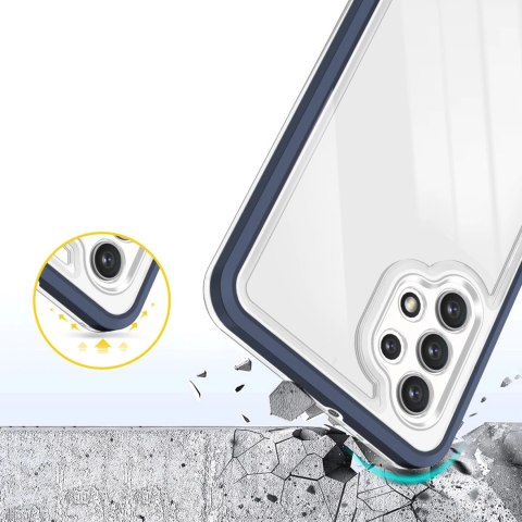 Clear 3in1 etui do Samsung Galaxy A72 4G żelowy pokrowiec z ramką niebieski Clear 3in1 etui do Samsung Galaxy A72 4G żelowy pokrowiec z ramką niebieski