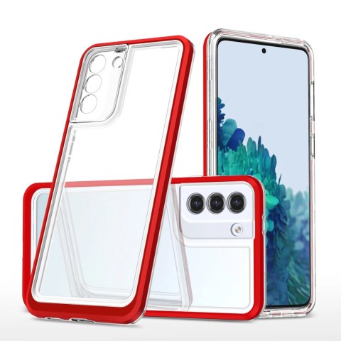 Clear 3in1 etui do Samsung Galaxy S21 5G żelowy pokrowiec z ramką czerwony Clear 3in1 etui do Samsung Galaxy S21 5G żelowy pokrowiec z ramką czerwony