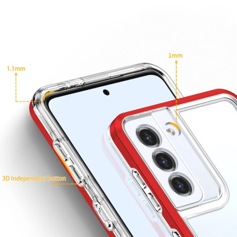 Clear 3in1 etui do Samsung Galaxy S21 5G żelowy pokrowiec z ramką czerwony Clear 3in1 etui do Samsung Galaxy S21 5G żelowy pokrowiec z ramką czerwony