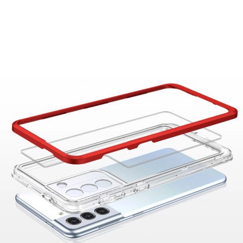 Clear 3in1 etui do Samsung Galaxy S21 5G żelowy pokrowiec z ramką czerwony Clear 3in1 etui do Samsung Galaxy S21 5G żelowy pokrowiec z ramką czerwony