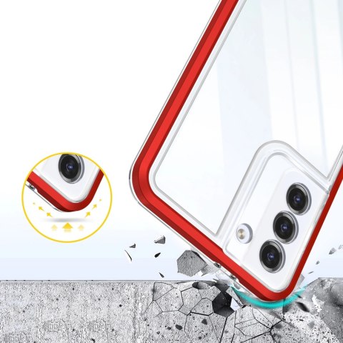 Clear 3in1 etui do Samsung Galaxy S21 5G żelowy pokrowiec z ramką czerwony Clear 3in1 etui do Samsung Galaxy S21 5G żelowy pokrowiec z ramką czerwony