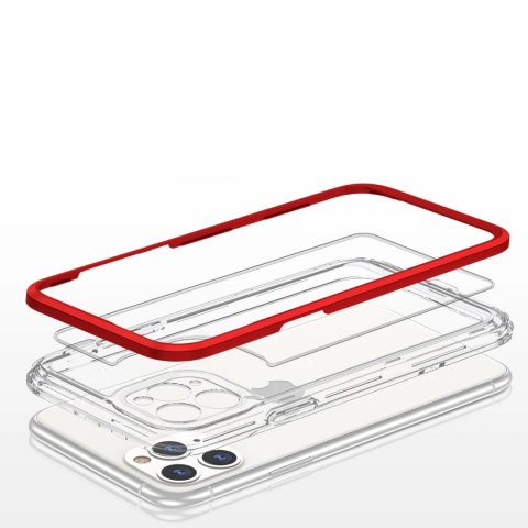 Clear 3in1 etui do iPhone 11 Pro Max żelowy pokrowiec z ramką czerwony Clear 3in1 etui do iPhone 11 Pro Max żelowy pokrowiec z ramką czerwony