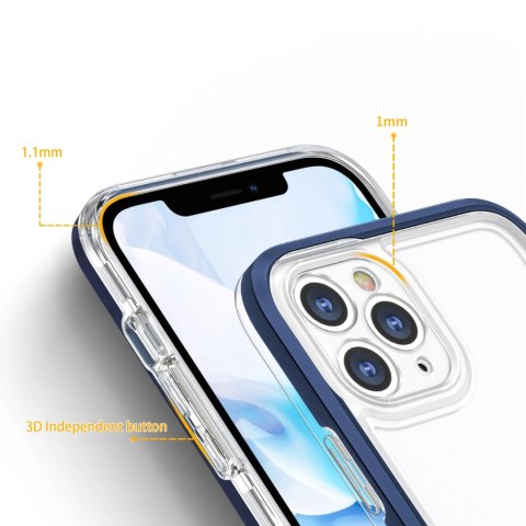 Clear 3in1 etui do iPhone 11 Pro Max żelowy pokrowiec z ramką niebieski Clear 3in1 etui do iPhone 11 Pro Max żelowy pokrowiec z ramką niebieski