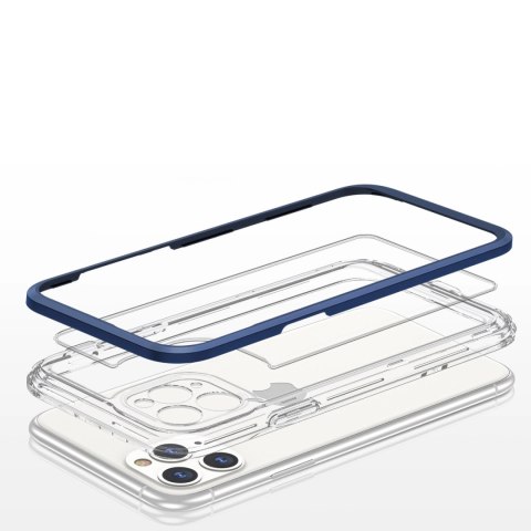 Clear 3in1 etui do iPhone 11 Pro żelowy pokrowiec z ramką niebieski Clear 3in1 etui do iPhone 11 Pro żelowy pokrowiec z ramką niebieski