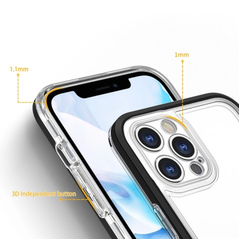 Clear 3in1 etui do iPhone 12 Pro Max żelowy pokrowiec z ramką czarny Clear 3in1 etui do iPhone 12 Pro Max żelowy pokrowiec z ramką czarny