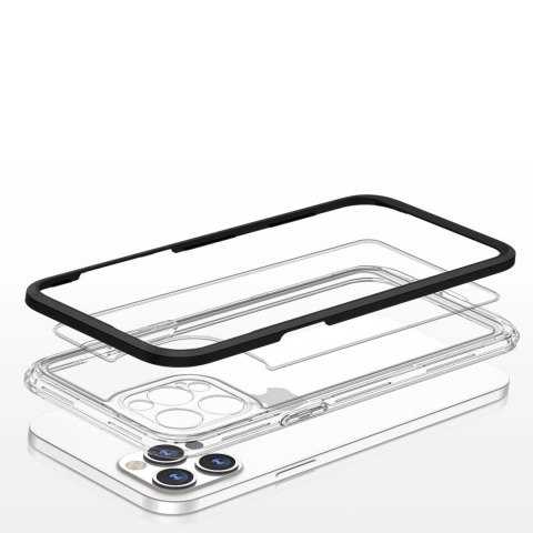 Clear 3in1 etui do iPhone 12 Pro Max żelowy pokrowiec z ramką czarny Clear 3in1 etui do iPhone 12 Pro Max żelowy pokrowiec z ramką czarny