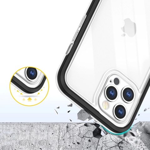 Clear 3in1 etui do iPhone 12 Pro Max żelowy pokrowiec z ramką czarny Clear 3in1 etui do iPhone 12 Pro Max żelowy pokrowiec z ramką czarny