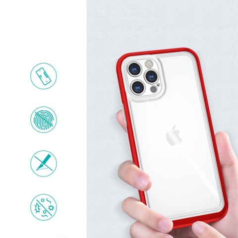 Clear 3in1 etui do iPhone 12 Pro Max żelowy pokrowiec z ramką czerwony Clear 3in1 etui do iPhone 12 Pro Max żelowy pokrowiec z ramką czerwony