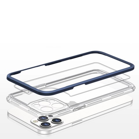Clear 3in1 etui do iPhone 12 Pro Max żelowy pokrowiec z ramką niebieski Clear 3in1 etui do iPhone 12 Pro Max żelowy pokrowiec z ramką niebieski