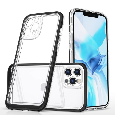 Clear 3in1 etui do iPhone 12 Pro żelowy pokrowiec z ramką czarny Clear 3in1 etui do iPhone 12 Pro żelowy pokrowiec z ramką czarny